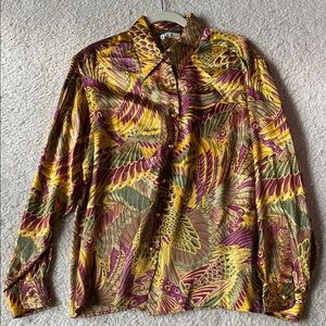 Salvatore Ferragamo Yellow and Purple Blouse
